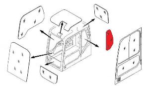 Стекло кабины левое за дверью (триплекс) 4651657 HITACHI серия ZAXIS-3 Город Екатеринбург Стекло кабины левое за дверью.jpg
